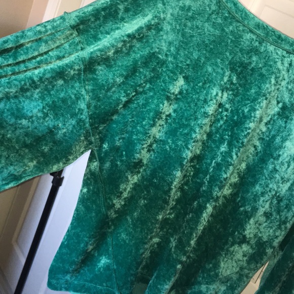 FREE PEOPLE Milan velvet pullover sea green top - Picture 5 of 7